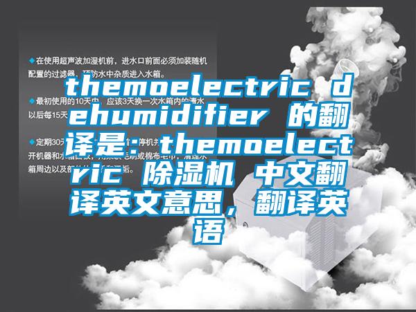 themoelectric dehumidifier 的翻譯是：themoelectric 除濕機 中文翻譯英文意思，翻譯英語