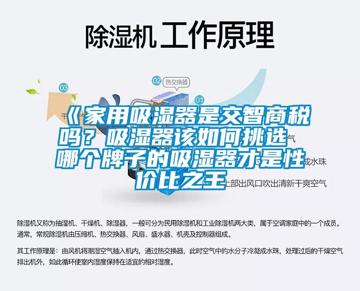 《家用吸濕器是交智商稅嗎？吸濕器該如何挑選 哪個牌子的吸濕器才是性價比之王