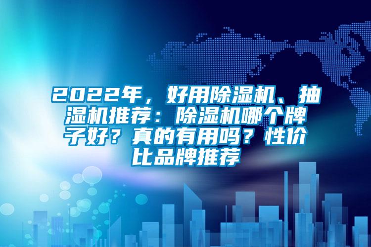 2022年，好用除濕機、抽濕機推薦：除濕機哪個牌子好？真的有用嗎？性價比品牌推薦