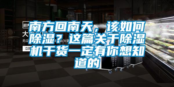 南方回南天，該如何除濕？這篇關于除濕機干貨一定有你想知道的