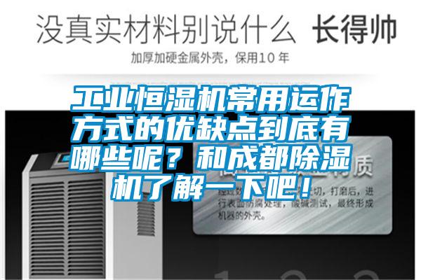 工業恒濕機常用運作方式的優缺點到底有哪些呢？和成都除濕機了解一下吧！