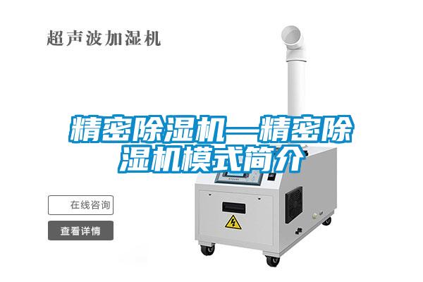 精密除濕機—精密除濕機模式簡介