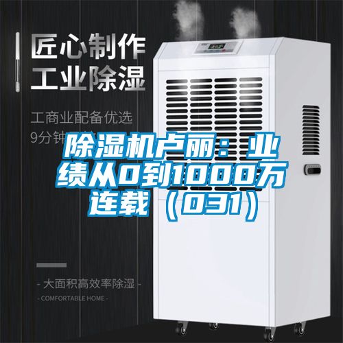 除濕機盧麗：業績從0到1000萬連載（031）